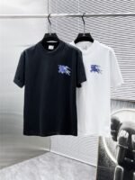 Burberry T-Shirt Knight Logo Print Crew Neck Black White