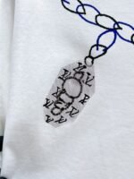 Louis Vuitton T-Shirt Charm Necklace Print Crew Neck Black White - Image 4