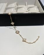 Louis Vuitton 4 Motif White Mother of Pearl Gold Plated Bracelet - Image 3