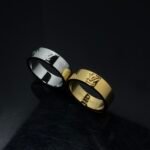 Louis Vuitton LV & Monogram Silver and Gold Band Ring Set - Image 2
