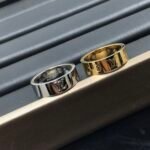Louis Vuitton LV & Monogram Silver and Gold Band Ring Set - Image 3