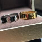 Louis Vuitton LV & Monogram Silver and Gold Band Ring Set