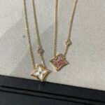 Louis Vuitton Color Blossom Mother of Pearl & Pink Agate Pendant Necklace