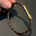 Louis Vuitton Monogram Canvas Wrap Leather Bracelet - Image 4