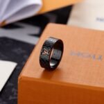 Louis Vuitton Monogram Engraved Band Ring Set (4 Colors) - Image 3
