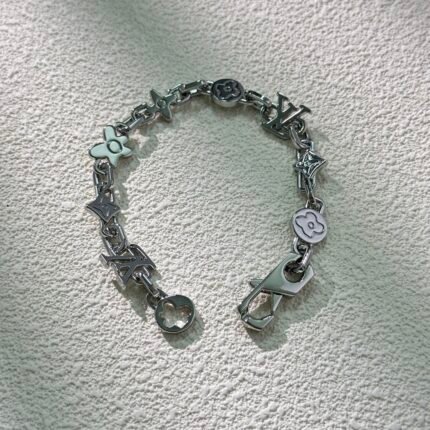 Louis Vuitton LV & Monogram Flower Chain Bracelet