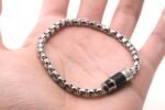 Louis Vuitton Monogram Inlay Silver Chain Bracelet - Image 4