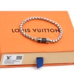 Louis Vuitton Monogram Inlay Silver Chain Bracelet