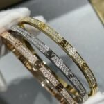 Cartier LOVE Narrow Full Diamond Paved Bracelet (3 Colors)