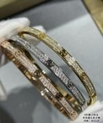 Cartier LOVE Narrow Full Diamond Paved Bracelet (3 Colors)