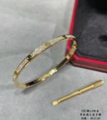 Cartier LOVE Narrow Full Diamond Paved Bracelet (3 Colors) - Image 4