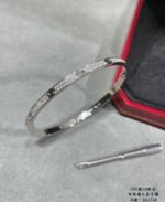 Cartier LOVE Narrow Full Diamond Paved Bracelet (3 Colors) - Image 3