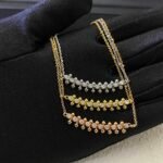 Cartier Style Diamond Smile Bar Necklace (3 Colors)