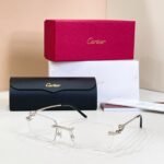 Cartier Panthère Rimless Frame Optical Glasses Gold Silver - Image 2