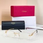 Cartier Panthère Rimless Frame Optical Glasses Gold Silver - Image 3