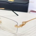Cartier Panthère Rimless Frame Optical Glasses Gold Silver - Image 4