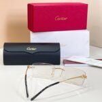 Cartier Panthère Rimless Frame Optical Glasses Gold Silver - Image 5