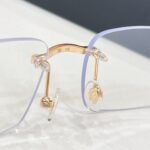 Cartier Panthère Rimless Frame Optical Glasses Gold Silver - Image 7