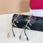 Cartier Panthère Rimless Frame Optical Glasses Gold Silver