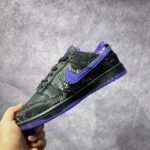 Nike Dunk Low Black Purple Snake Skin Pattern Casual Sneakers - Image 8