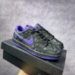 Nike Dunk Low Black Purple Snake Skin Pattern Casual Sneakers