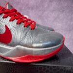 Nike Kobe 5 Protro Silver Red Metallic Basketball Performance Sneakers - Image 5