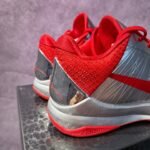 Nike Kobe 5 Protro Silver Red Metallic Basketball Performance Sneakers - Image 4