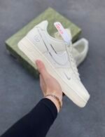 Nike Air Force 1 GG Co-Branded Milk White Silver Casual Sneakers