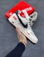 Nike Air Force 1 Supreme Co-Branded Cream Black Casual Low Top Sneakers