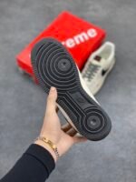 Nike Air Force 1 Supreme Co-Branded Cream Black Casual Low Top Sneakers - Image 7