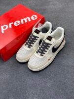 Nike Air Force 1 Supreme Co-Branded Cream Black Casual Low Top Sneakers - Image 4