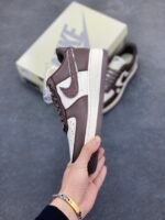 Nike Air Force 1 PMO Daisy Brown White Casual Low Top Sneakers - Image 9