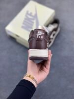 Nike Air Force 1 PMO Daisy Brown White Casual Low Top Sneakers - Image 8