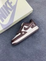 Nike Air Force 1 PMO Daisy Brown White Casual Low Top Sneakers - Image 5
