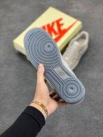 Nike Air Force 1 Stussy Beige Silver Glitter Low Top Casual Sneakers - Image 7