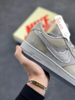 Nike Air Force 1 Stussy Beige Silver Glitter Low Top Casual Sneakers - Image 6