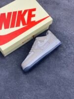 Nike Air Force 1 Stussy Beige Silver Glitter Low Top Casual Sneakers - Image 5