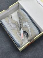 Nike Air Force 1 Stussy Beige Silver Glitter Low Top Casual Sneakers - Image 3