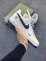 Nike Air Force 1 GG Co-Branded Milk White Navy Blue Casual Sneakers