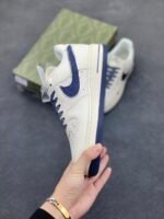Nike Air Force 1 GG Co-Branded Milk White Navy Blue Casual Sneakers - Image 9