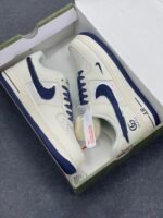 Nike Air Force 1 GG Co-Branded Milk White Navy Blue Casual Sneakers - Image 3
