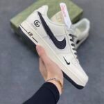 Nike AF1 Vintage Cream Black Glitter Swoosh Limited Edition Sneakers