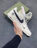Nike AF1 Vintage Cream Black Glitter Swoosh Limited Edition Sneakers