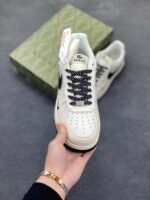 Nike AF1 Vintage Cream Black Glitter Swoosh Limited Edition Sneakers - Image 2