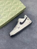 Nike AF1 Vintage Cream Black Glitter Swoosh Limited Edition Sneakers - Image 5