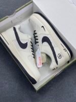 Nike AF1 Vintage Cream Black Glitter Swoosh Limited Edition Sneakers - Image 3