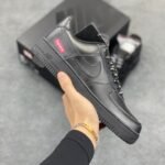 Nike Air Force 1 Supreme Triple Black Low Top Casual Sneakers