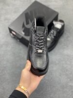 Nike Air Force 1 Supreme Triple Black Low Top Casual Sneakers - Image 2