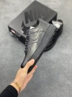 Nike Air Force 1 Supreme Triple Black Low Top Casual Sneakers - Image 9