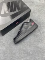 Nike Air Force 1 Supreme Triple Black Low Top Casual Sneakers - Image 5